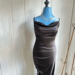B Darlin brown satin dress